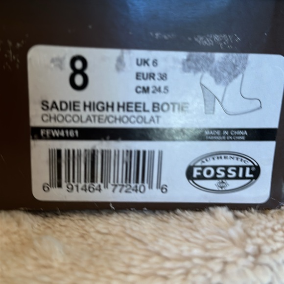 Fossil Sadie Hair Calf Chocolate Booties - Picture 5 of 5